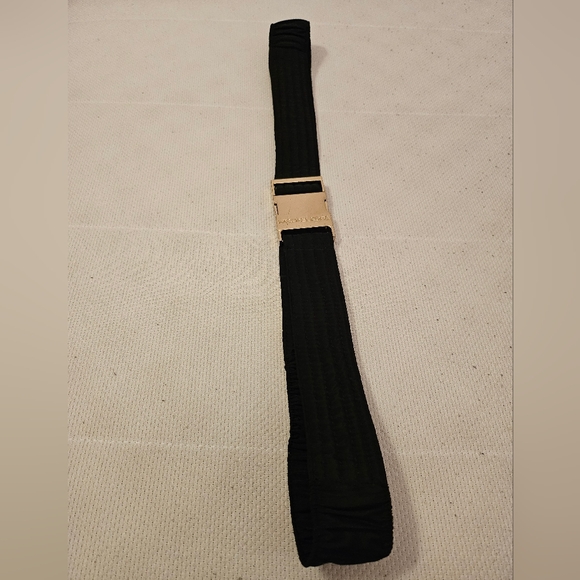 Michael Kors Black And Gold Elastic Waist Belt | Size Medium - Picture 7 of 7